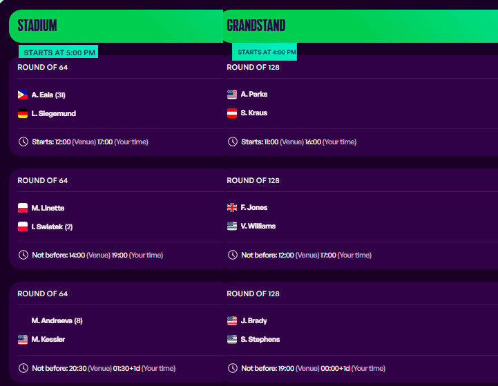wta miami partidos jueves19 marzo 2026 tiroalpalo
